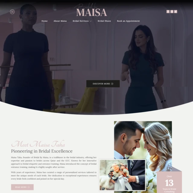 Website design project for Bridal By Maisa in Qatar