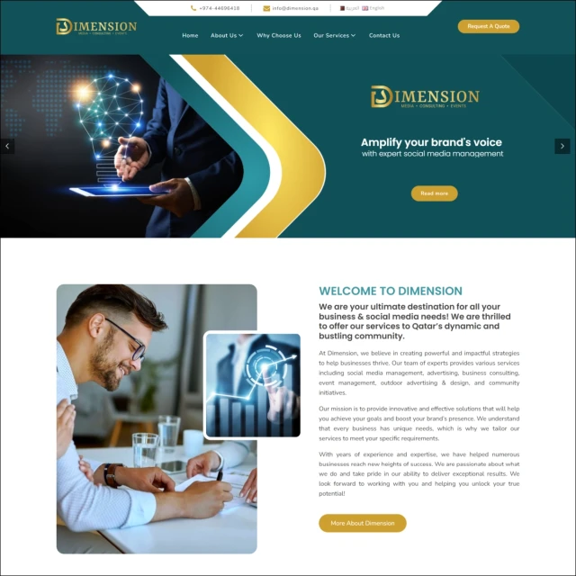 Website design project for Dimension in Qatar