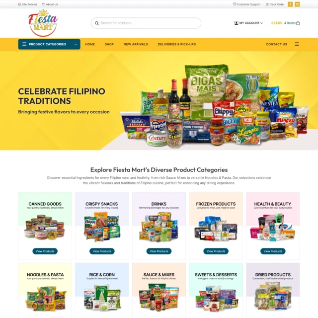 Website design project for Fiesta Mart in Qatar