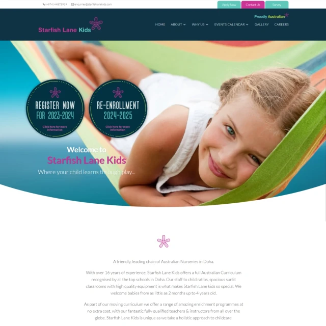 Website design project for SFLK in Qatar